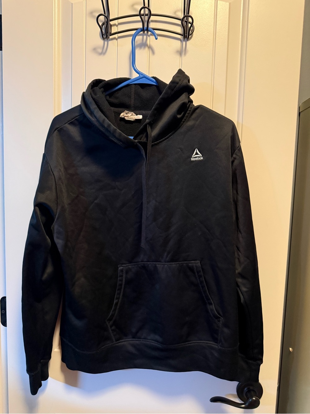 Reebok Black Hoodie with Small Red Logo